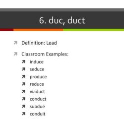 Words with the root word duc