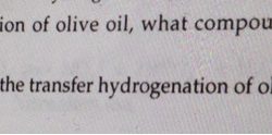 Transfer hydrogenation of olive oil