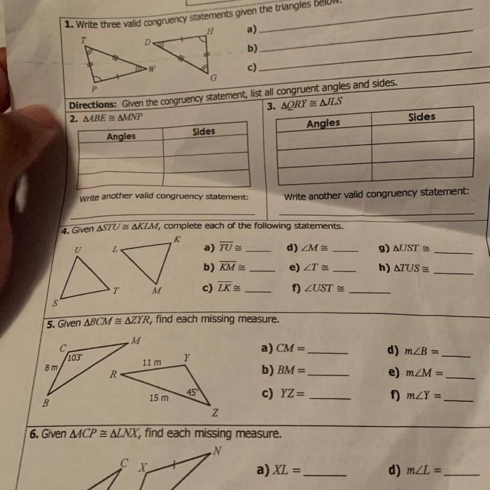 Unit 4 study guide congruent triangles