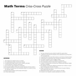 Geometry terms crossword puzzle answers