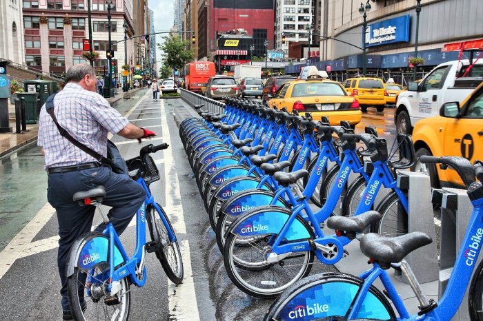 Bike sharing programs like citi bike are an example of